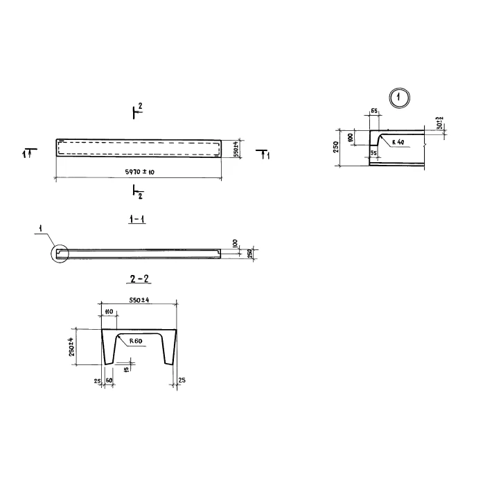 Плита перекрытия 1ПДС6-2